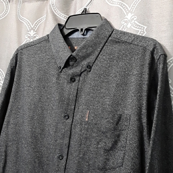 Men's Ben Sherman Gray Charcoal Long Sleeve Button Down Shirt, M - Picture 11 of 11